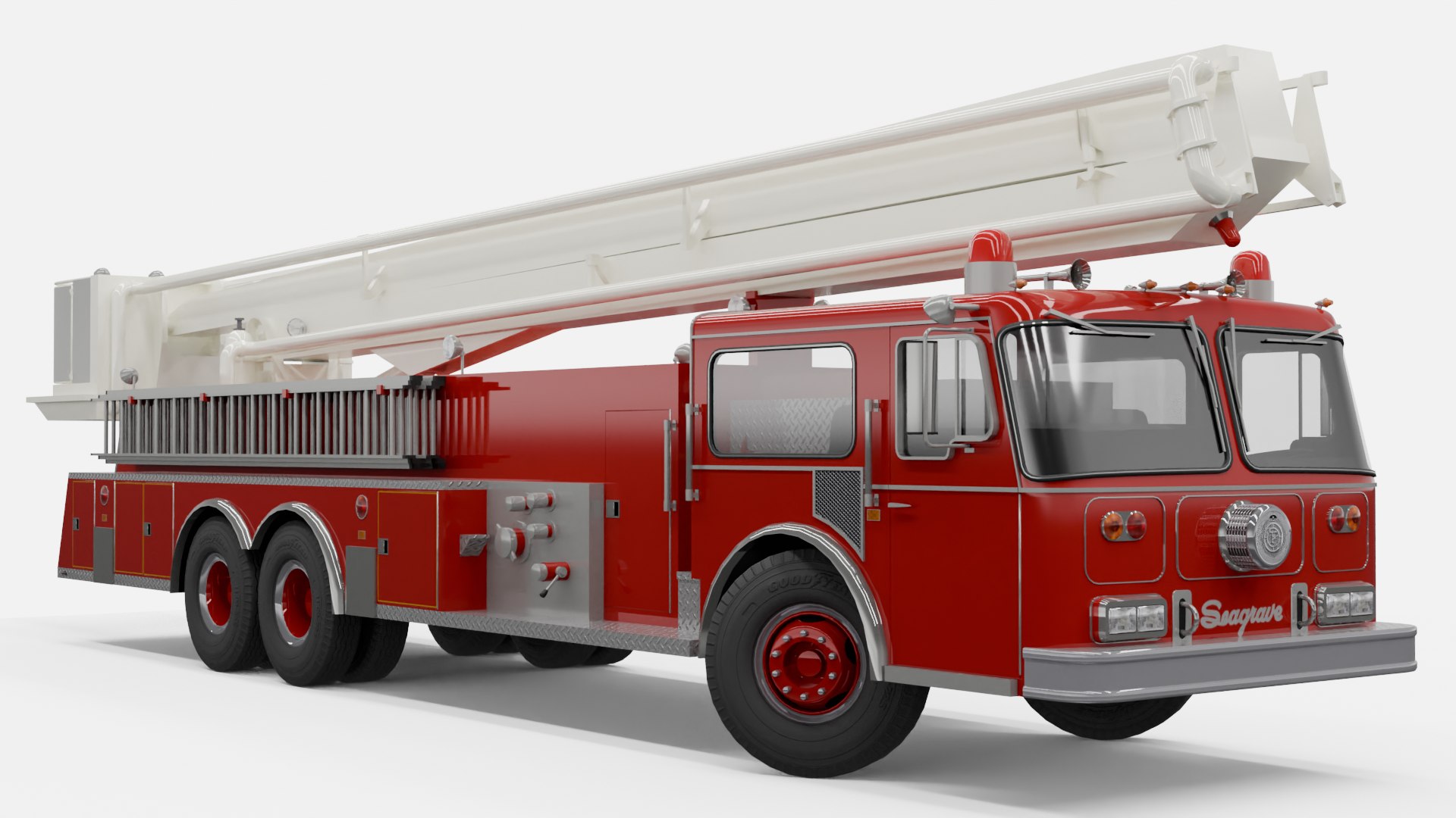 1980s Seagrave Snorkel Fire Truck Low Poly Model TurboSquid 2290574
