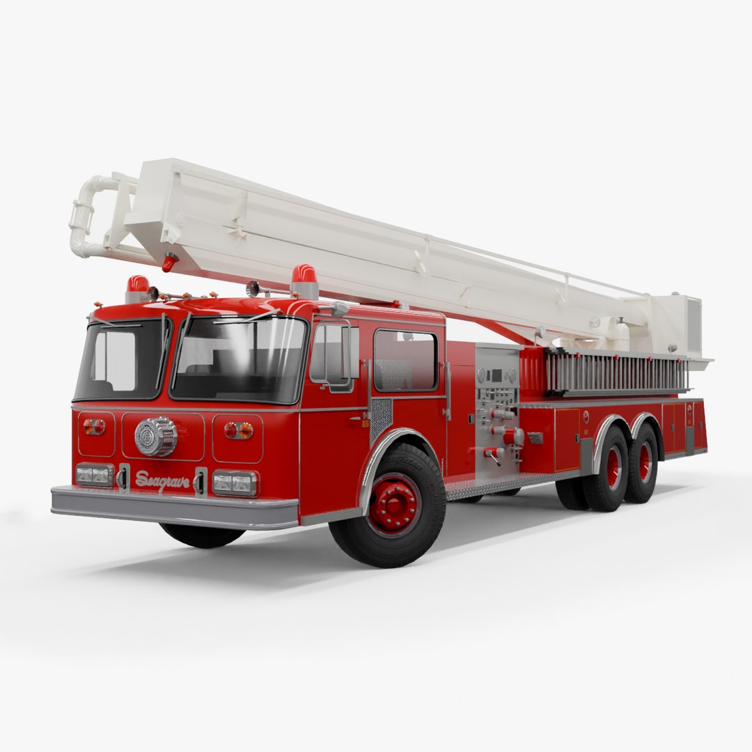1980s Seagrave Snorkel Fire Truck Low Poly Model - TurboSquid 2290574