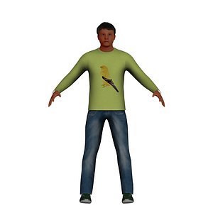 low-poly latino man 3D model