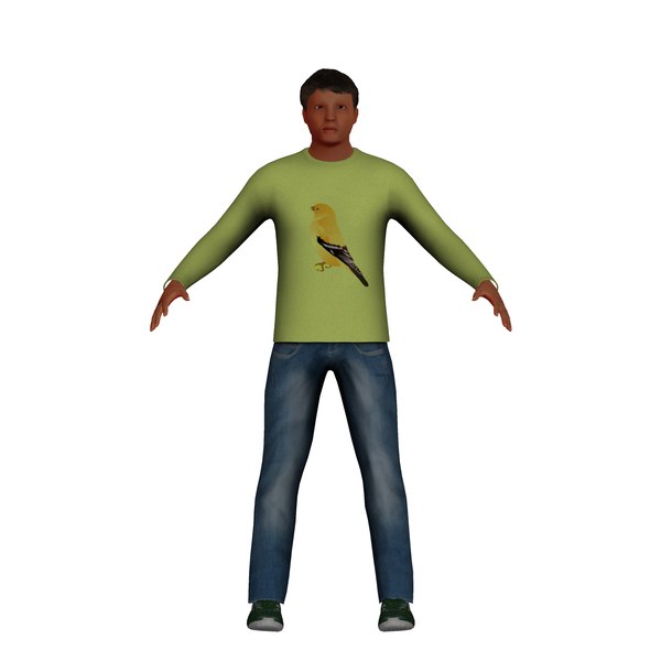 low-poly latino man 3D model