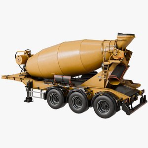 3D model Concrete Mixer Yellow All PBR Unity UE Textures