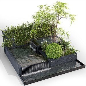 Water Ponds With Plants  fish 3D