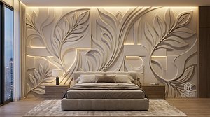 3D Modern Abstract Relief Panel Wall Decor Set STL Mural CNC 328