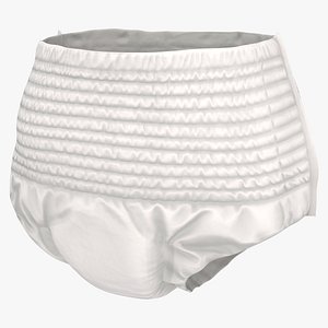 Elastic Waist Adult Diaper White 3D model