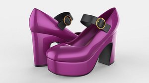 Mary Jane Platform Lolita Shoes 3D