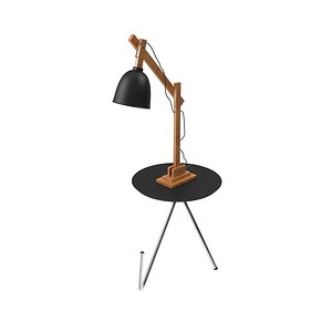 Lamp and Side Table Modern 3D