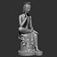 Gilt-bronze Maitreya in Meditation 3D print model