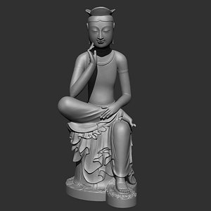 Gilt-bronze Maitreya in Meditation 3D print model