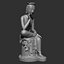 Gilt-bronze Maitreya in Meditation 3D print model