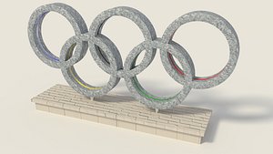 3d model low-poly olympics rings