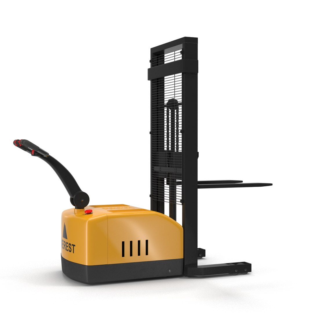 Electric Walkie Stacker Rigged Yellow 3D model preview