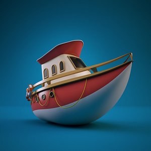 3d yacht cartoon