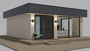 Modern ADU House Exterior and Interior  Architectural Visualization Scene 3D model