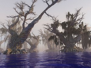 3D Spooky mangroves  forest 2 model