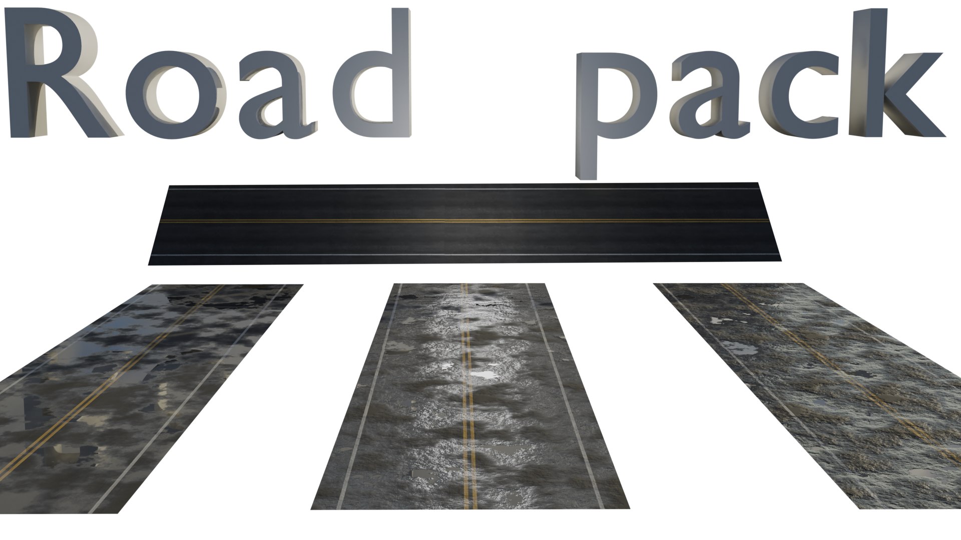 3D GAME Ready ROAD Asset Pack - TurboSquid 2176321