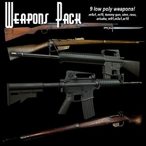 Low Poly Gun Collection 1