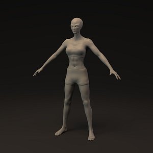 Alien Female Base Mesh 3D model