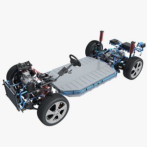 3D Electric SUV chassis model
