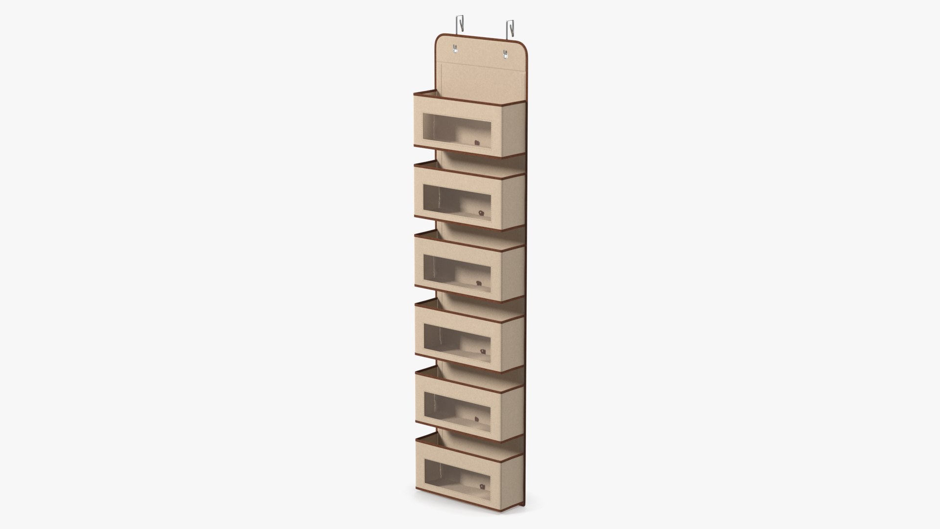 Wall Mount Organizer with Pockets Beige 3D model preview