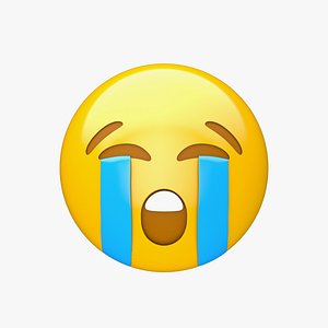 3D model Apple Loudly Crying Face