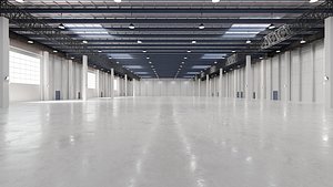 3D Airplane Hangar Interior 17 model
