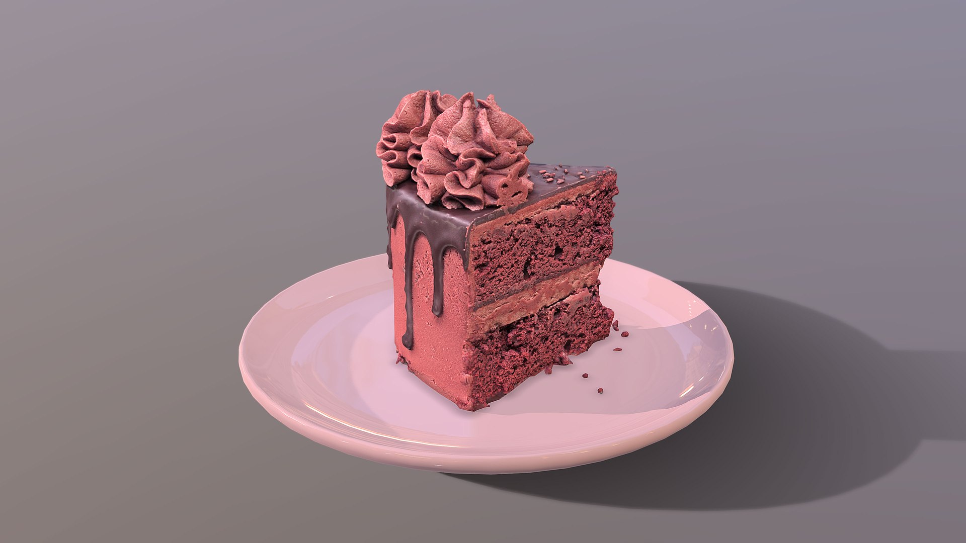 A Slice Of Red Velvet Gateau 3D - TurboSquid 2003252