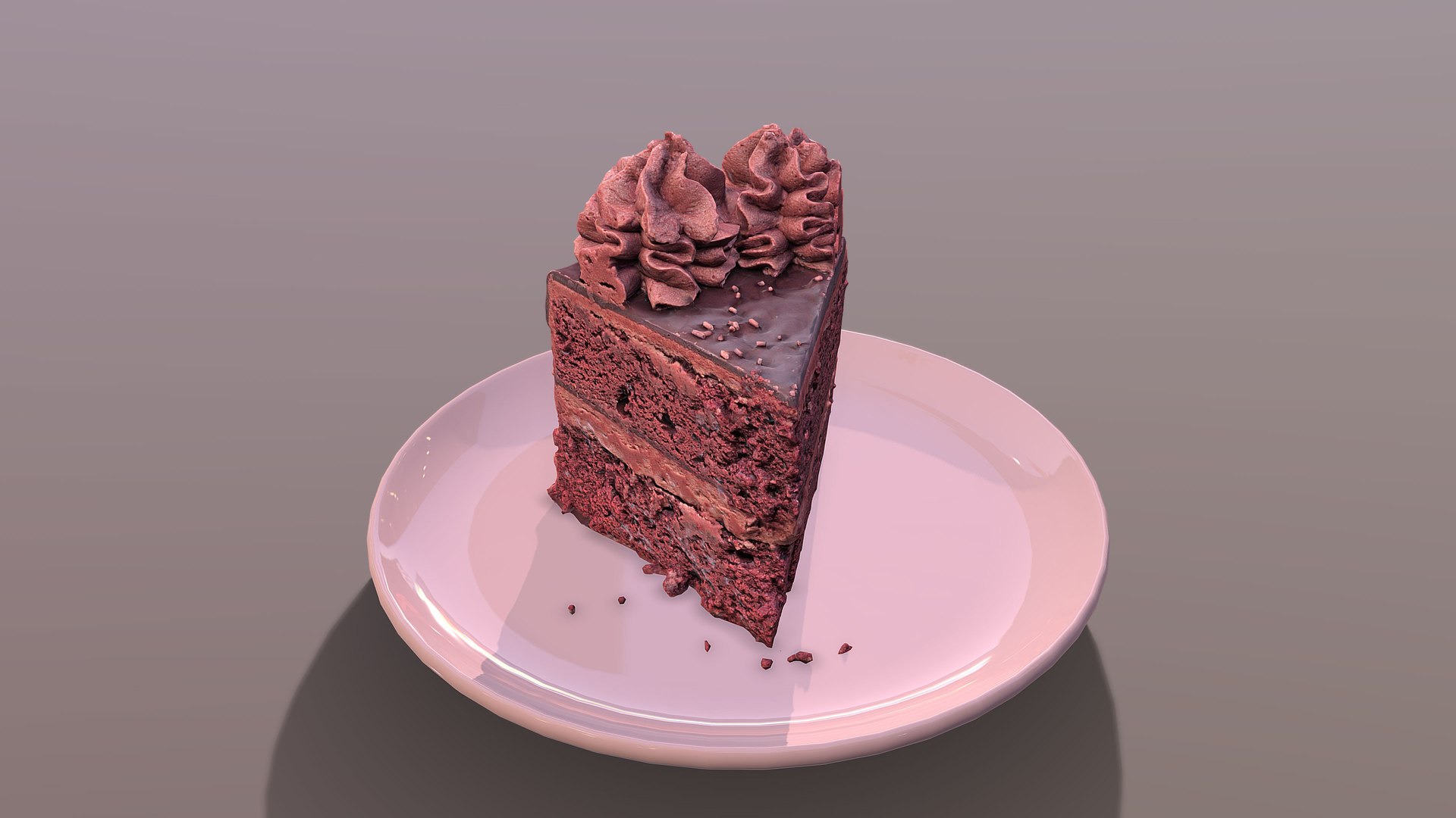A Slice Of Red Velvet Gateau 3D - TurboSquid 2003252