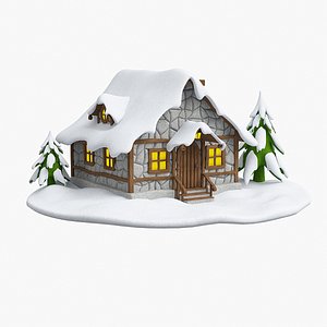 Cartoon Snow House 3D model