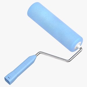 paint roller blue 3D model