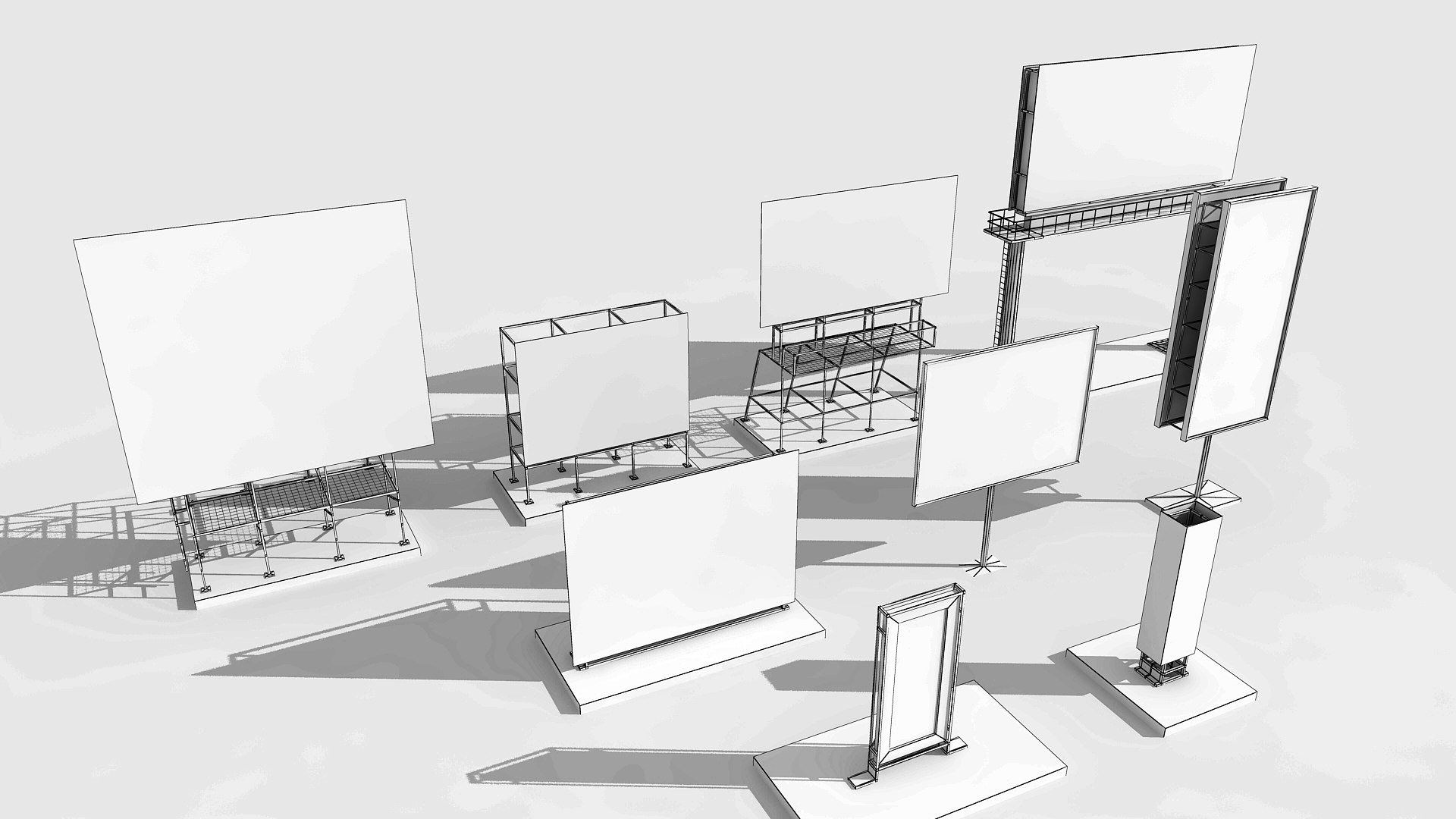 3D Modular Billboard and Advertising Display Collection https://p.turbosquid.com/ts-thumb/WT/efBJl5/3C/wireframe/jpg/1791217132/1920x1080/fit_q87/8db897fb063a27bd0cd5ce9f124a65b85de7138e/wireframe.jpg