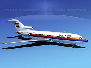 airline boeing 727 727-100 3ds