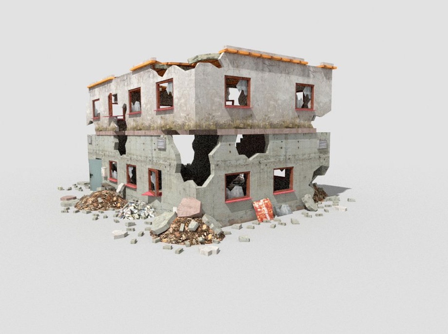 3d Destroyed Building