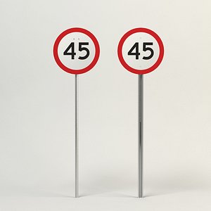 3d model speed limit-45