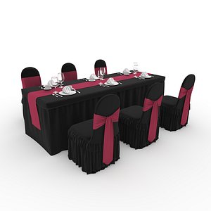 3D Banquet Table and Chair 145 model