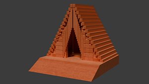 Ancient temple of triangular shape model