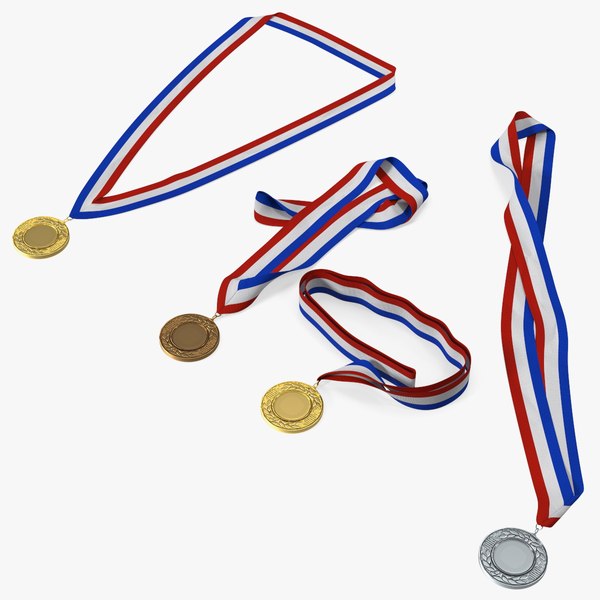 modelo 3d Conjunto de medallas de premio con cintas - TurboSquid 2204014