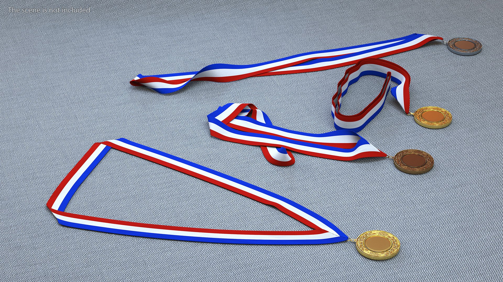 Award Medal Set With Ribbons 3D - TurboSquid 2204014