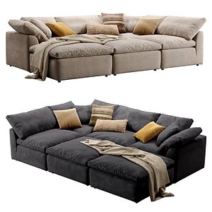 3D Cloud Large Modular Sofa model