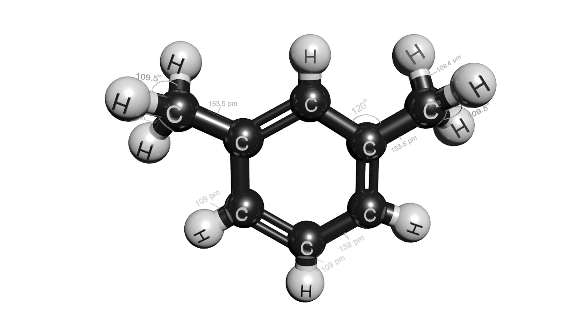 Xylene Molecule C8h10 3D Model TurboSquid 1427488