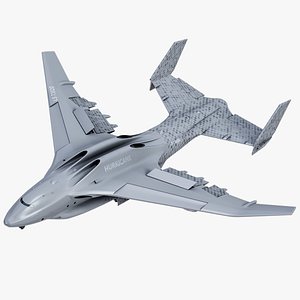 Futuristic Heavy Transport Aircraft Plane PBR 3D model