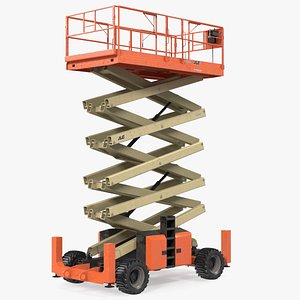 3D JLG Scissor Lift Working Position