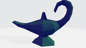 Low poly genie lamp model