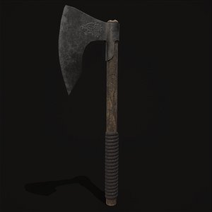 3D Bearded Viking War Axe