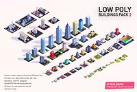 Low Poly City Buildings Pack 2