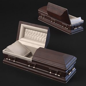 Burial Wooden Coffin with Padded Silk Interior