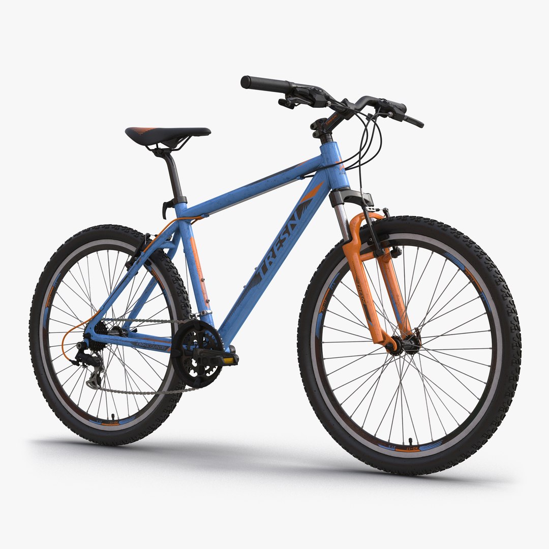 Mountain Bike Blue 3D model preview