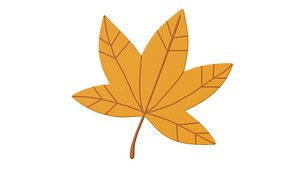 3D model Cartoon Autumn Leaf