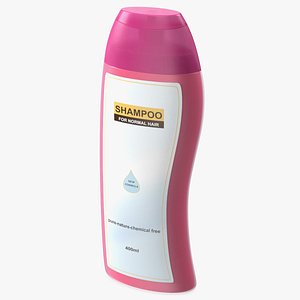 3D Shampoo Bottle Curved Shape Pink 400ml