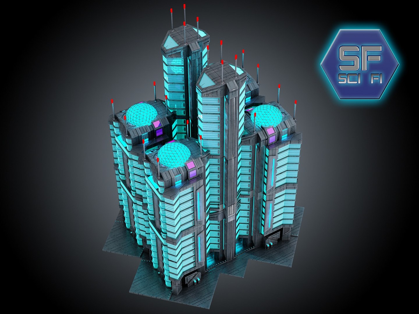 3d Sci Fi Futuristic Building Model