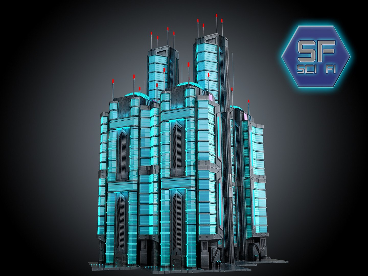 3d Sci Fi Futuristic Building Model